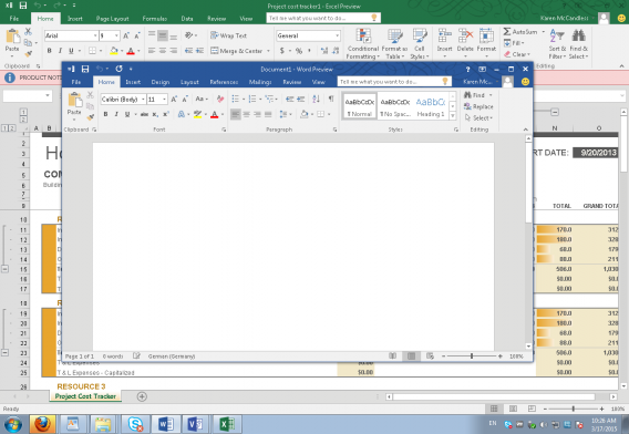Office 2016 for Windows new colorful interface