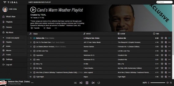 Tidal exclusive playlist Robinson Cano