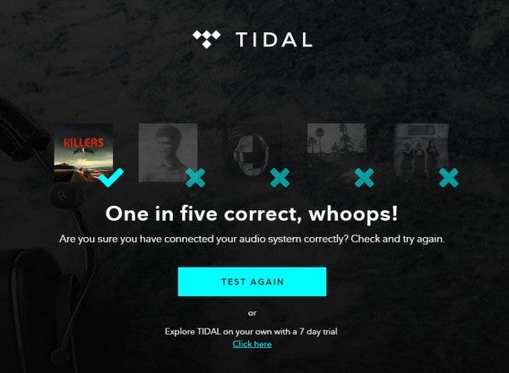 Tidal test failure