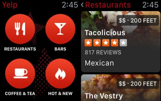 Yelp  for Apple Watch