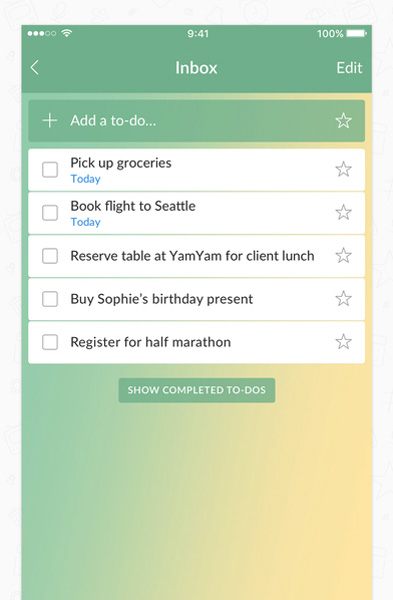 WunderList Screenshot