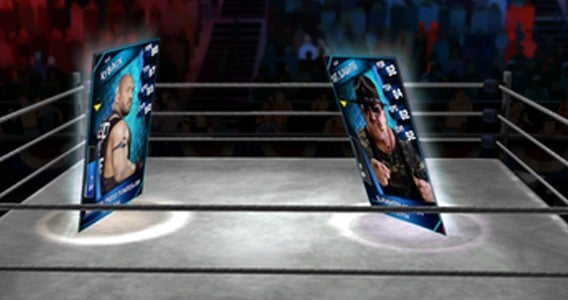 WWE SuperCard - is that Ryback vs Sgt Slaughter? 
