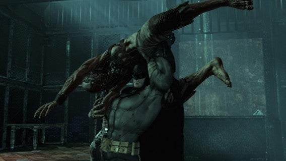 Yup, Batman drives him into the ground for the win