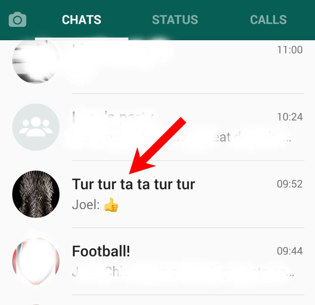Select chat to pin