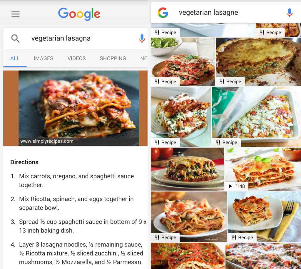 standard v image search comparison