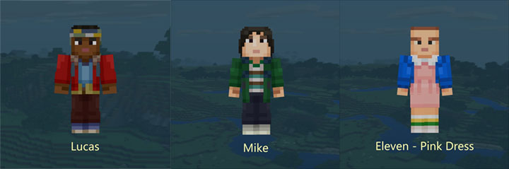 Lucas, Mike, Eleven - Minecraft Stranger Things
