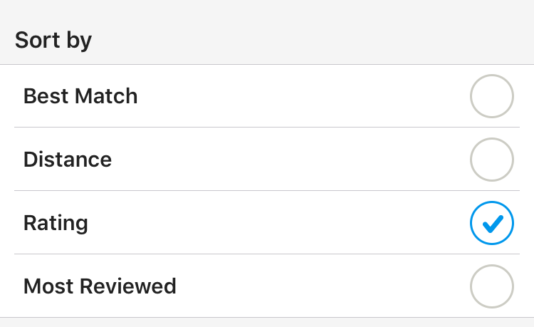 Yelp sort by rating