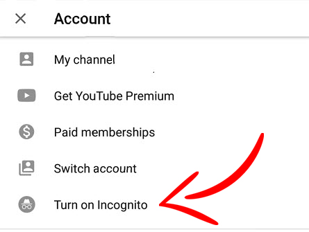 How to use Incognito mode on the YouTube Android app