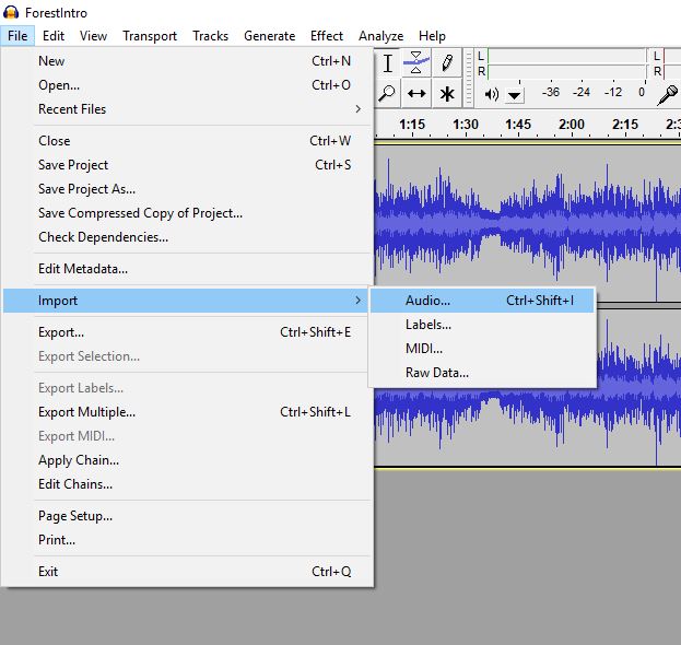 Editing audio