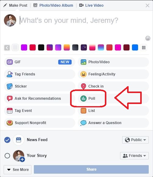 Create Poll On News Feed