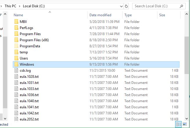 Open Windows folder