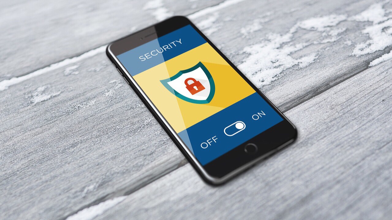 phone with security message