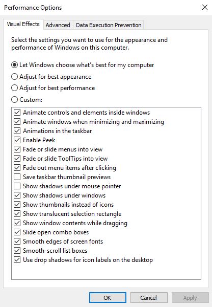 PerformanceMenu