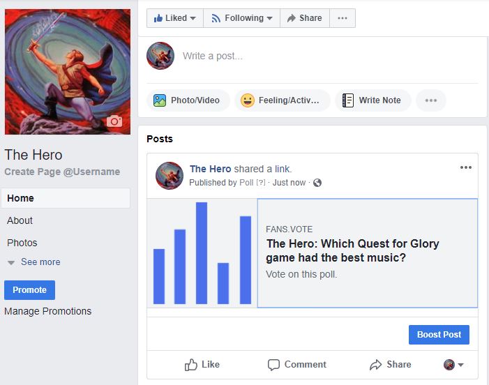 Poll Appears in News Feed