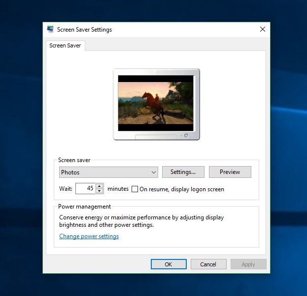 Screensaver window