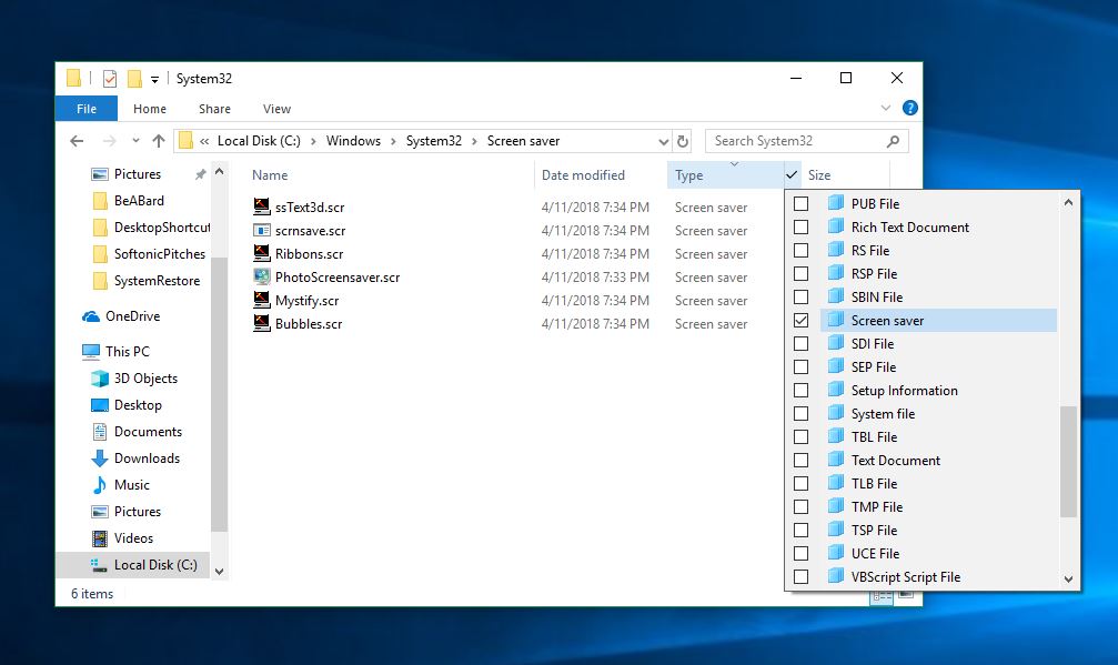 Find screensaver this way