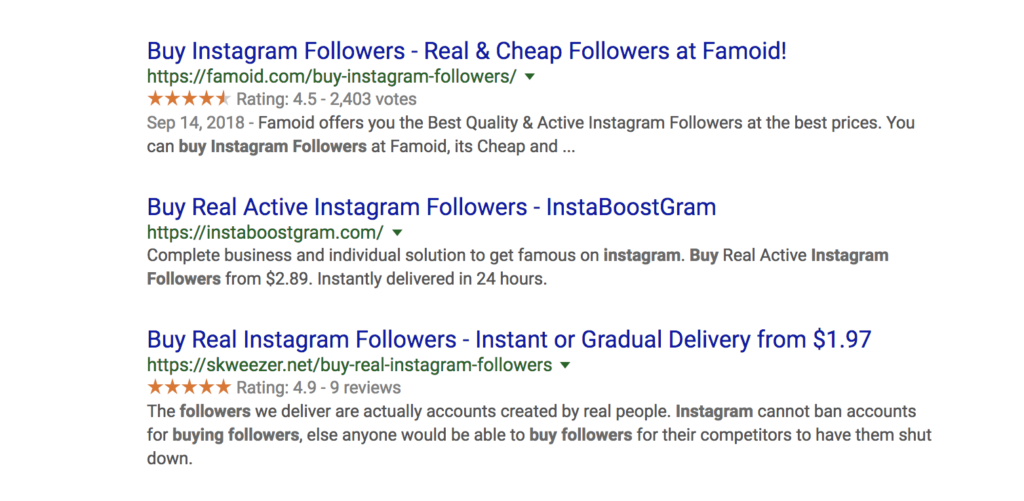 Fake Instagram Followers for Sale