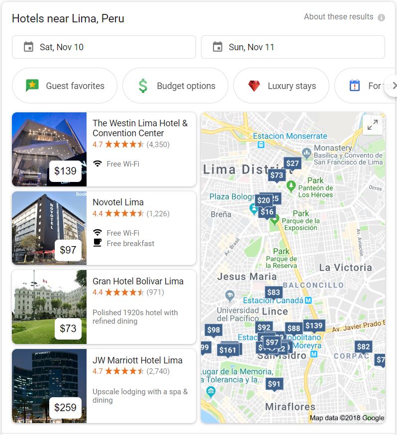 Google Hotel search console
