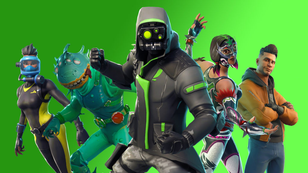 fortnite character lineup green