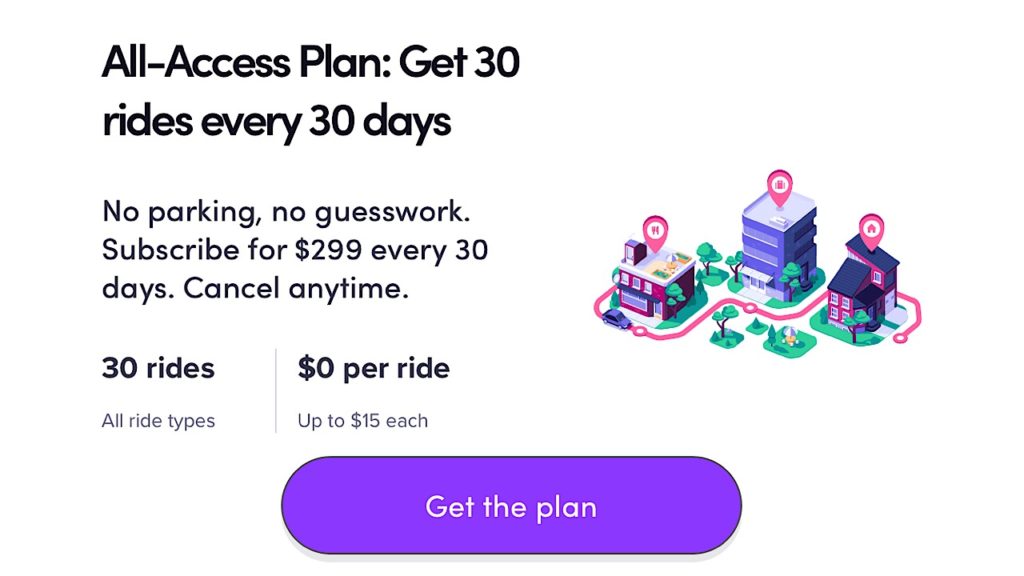 lyft subscription screenshot