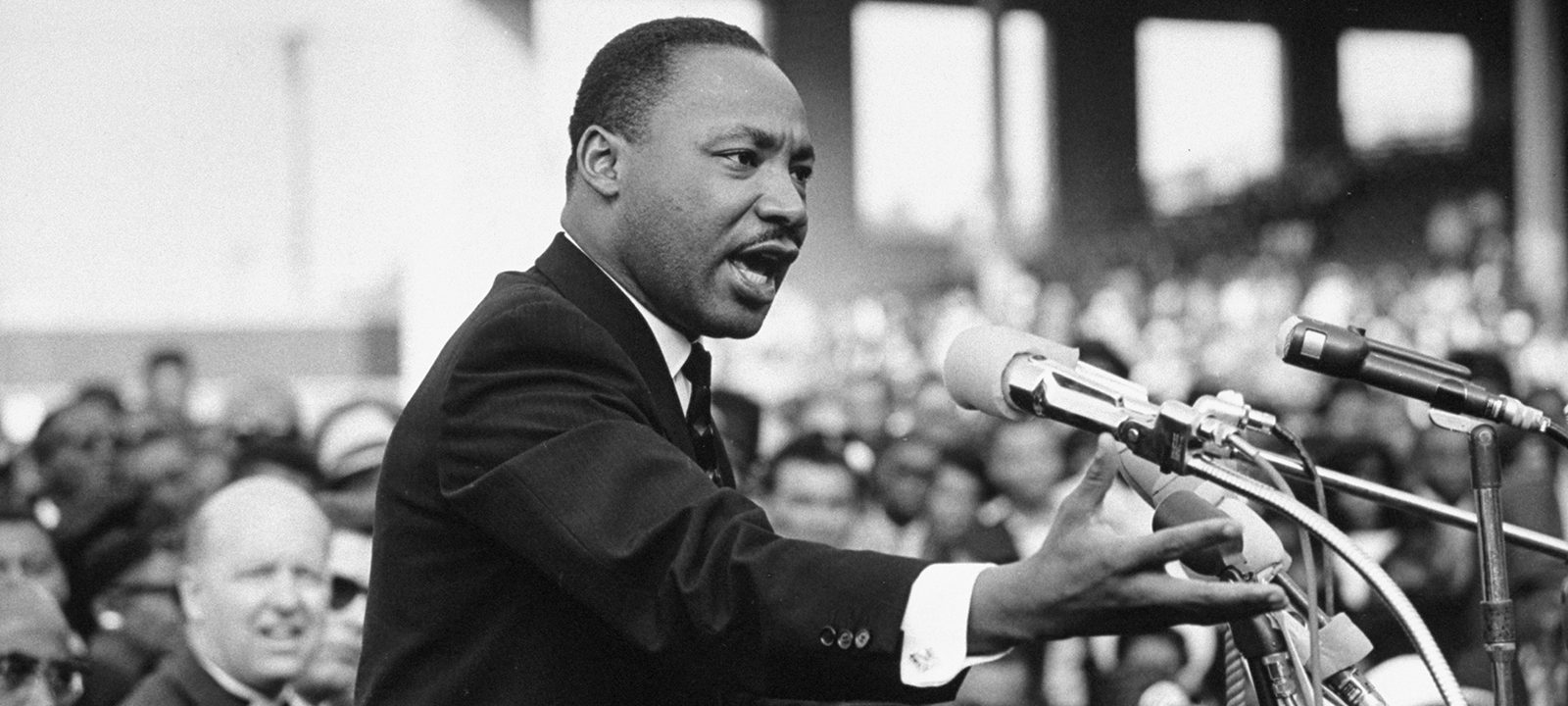 Martin Luther King Jr.'s background as a priest helped with his oratory skills