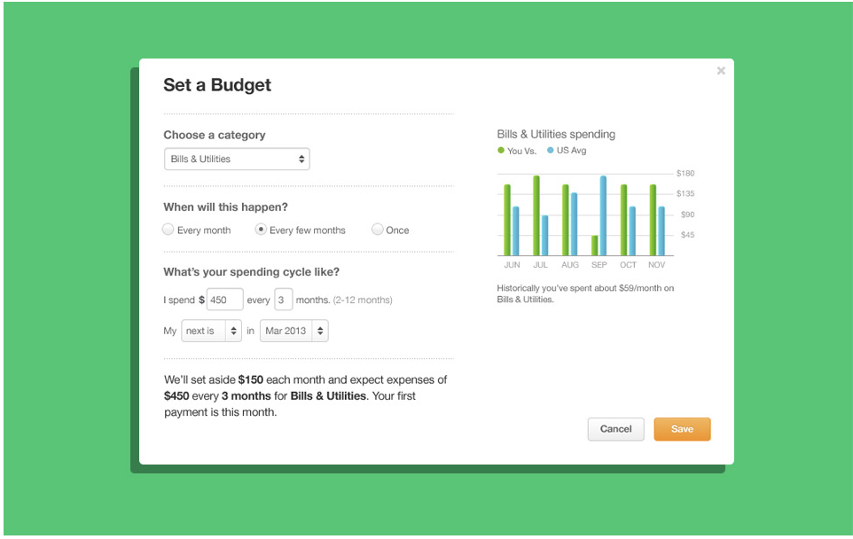 Mint Set a Budget