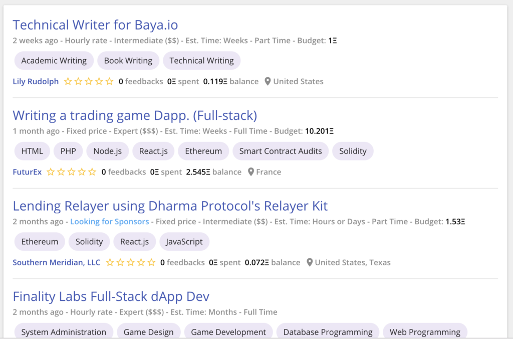 Ethlance blockchain job board