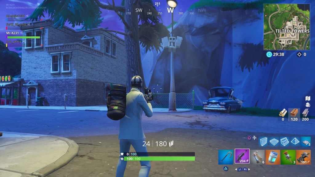 tilted towers streetlight spotlight fortnite