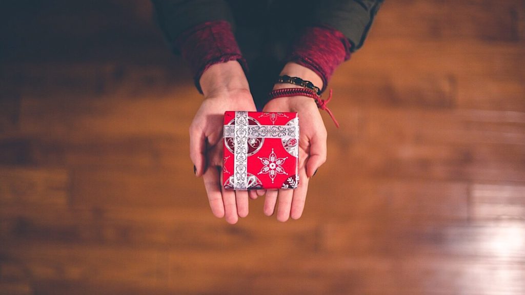 gift in hands