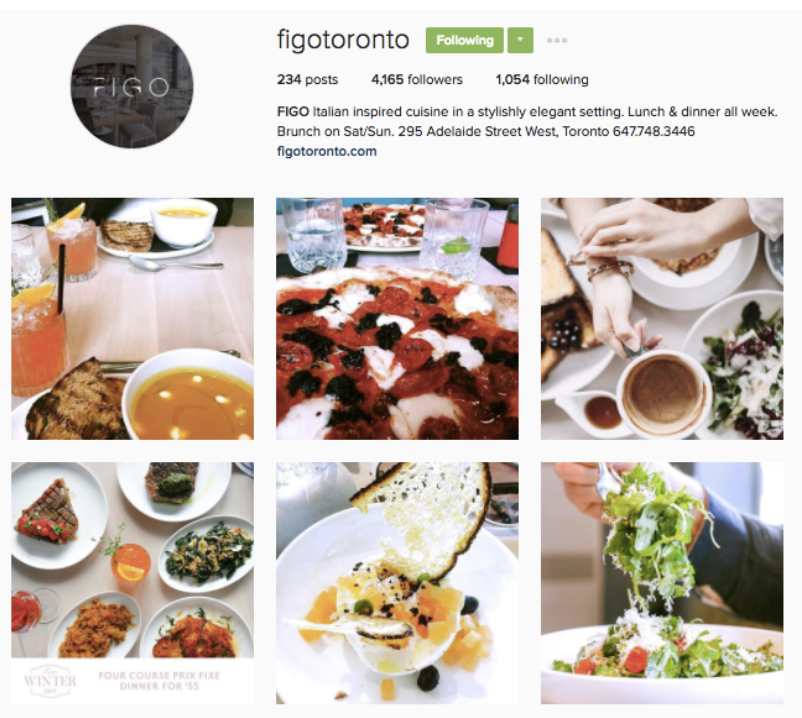instagram restaurant example