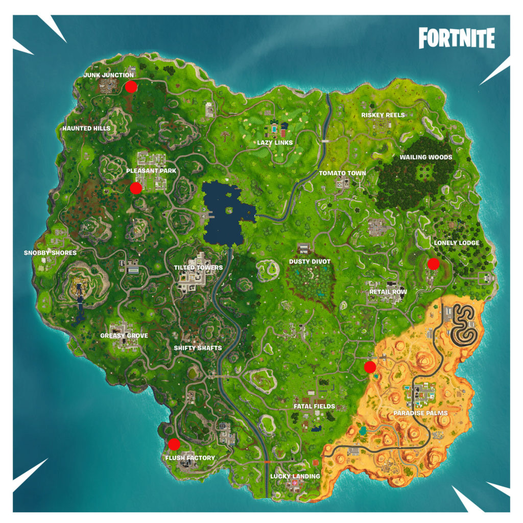fortnite carnival clown board locations map