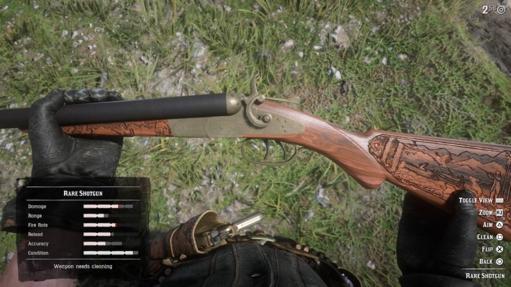 red dead redemption 2 rare shotgun