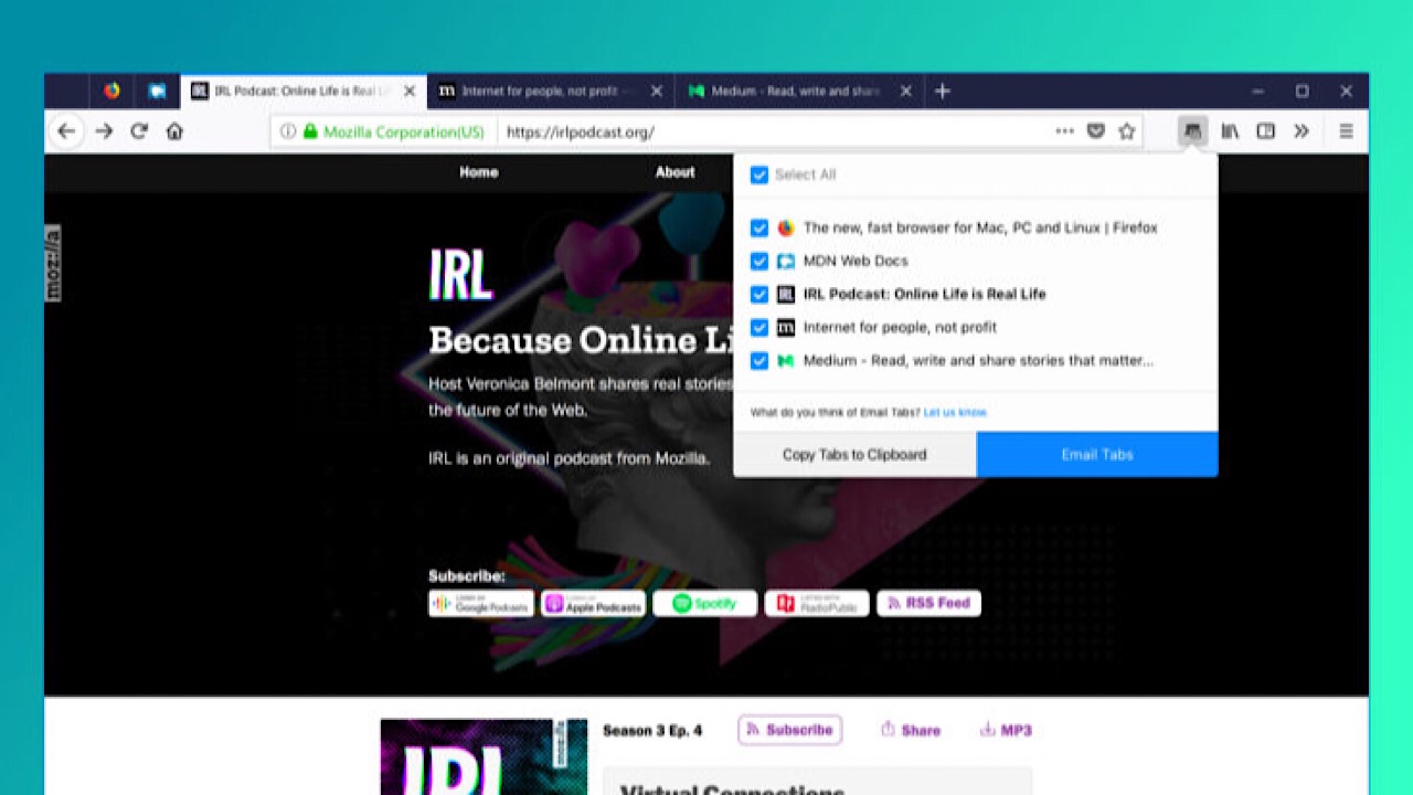 email tabs screenshot