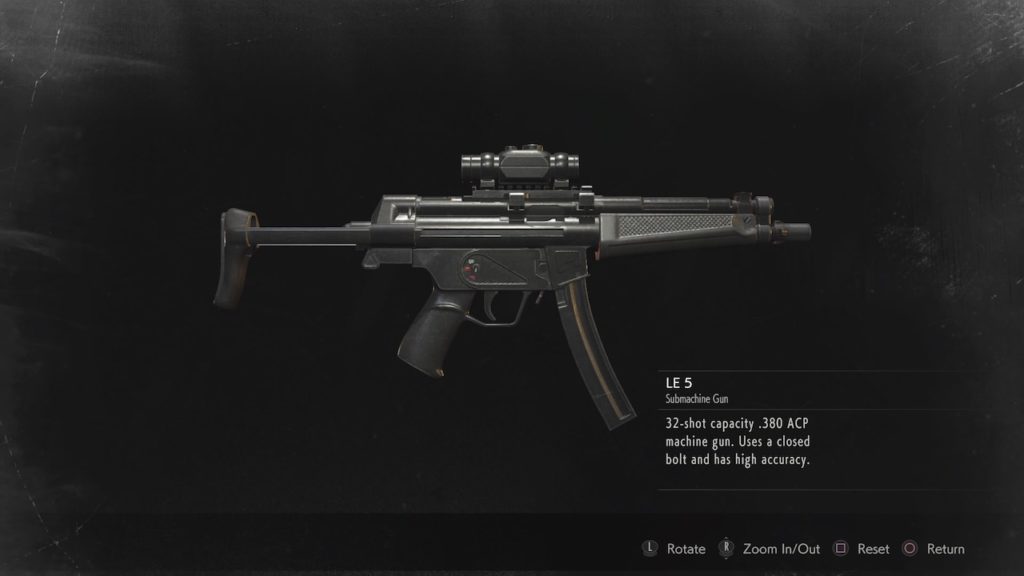 resident evil 2 le-5 submachine gun
