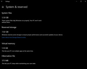 hard drive space windows 10 update