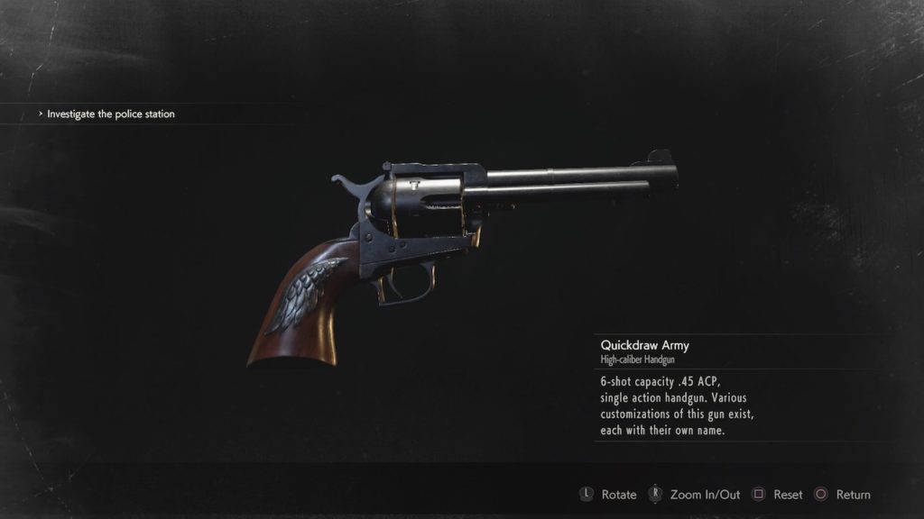 resident evil 2 quickdraw army revolver