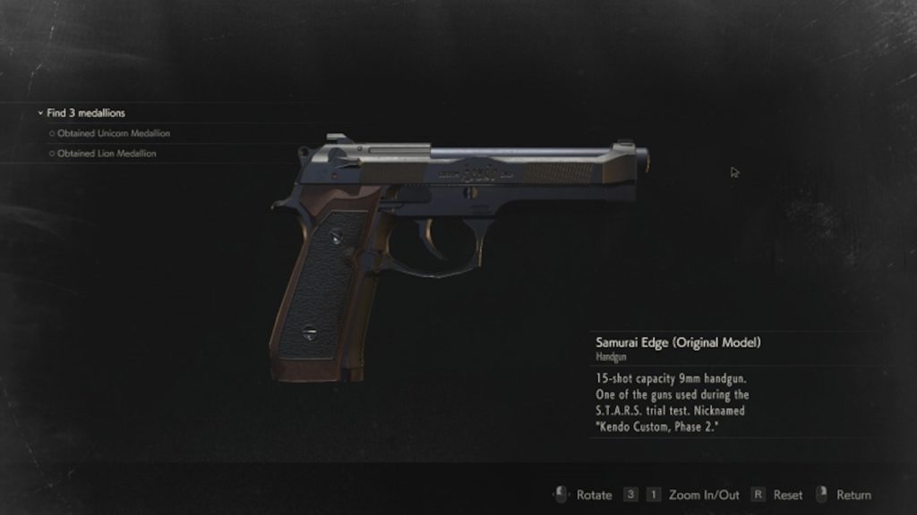 resident evil 2 samurai edge handgun