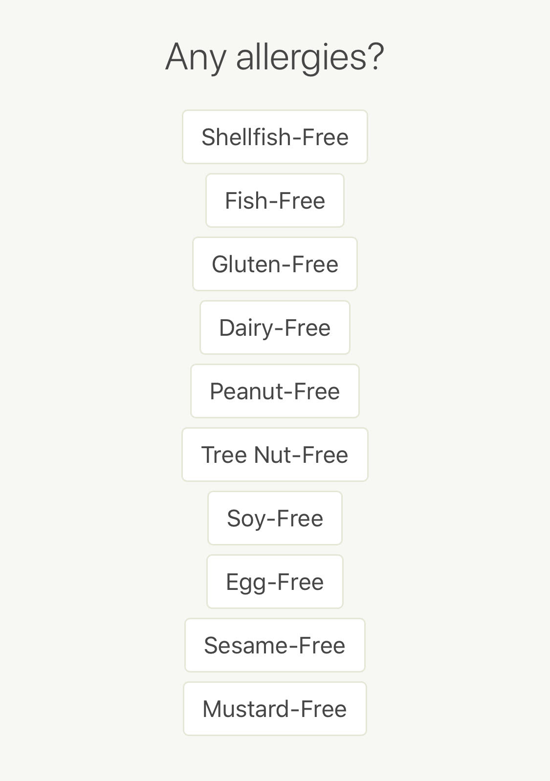 Allergies?