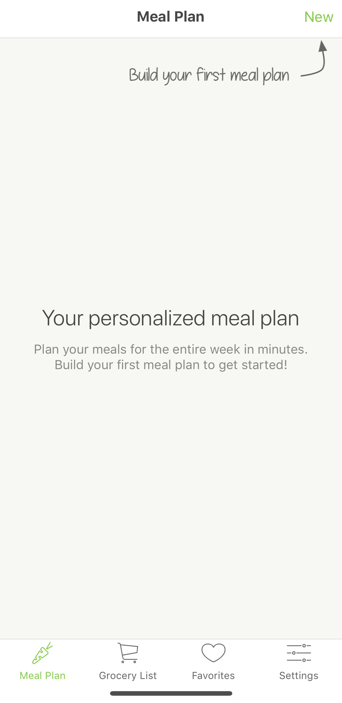 Meal planning start