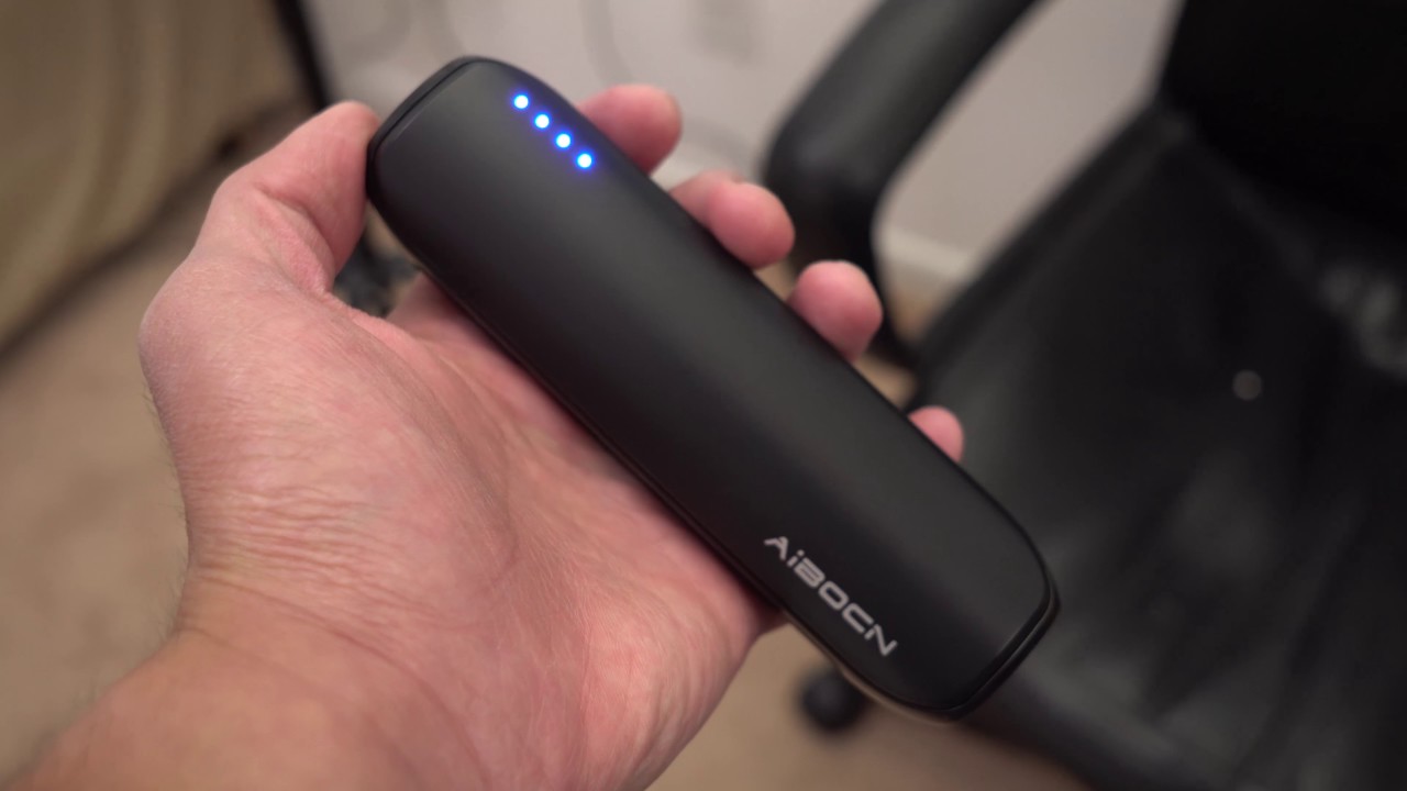 The aibocn portable charger is compact and ready on the go.