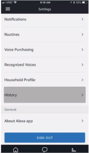 alexa query history