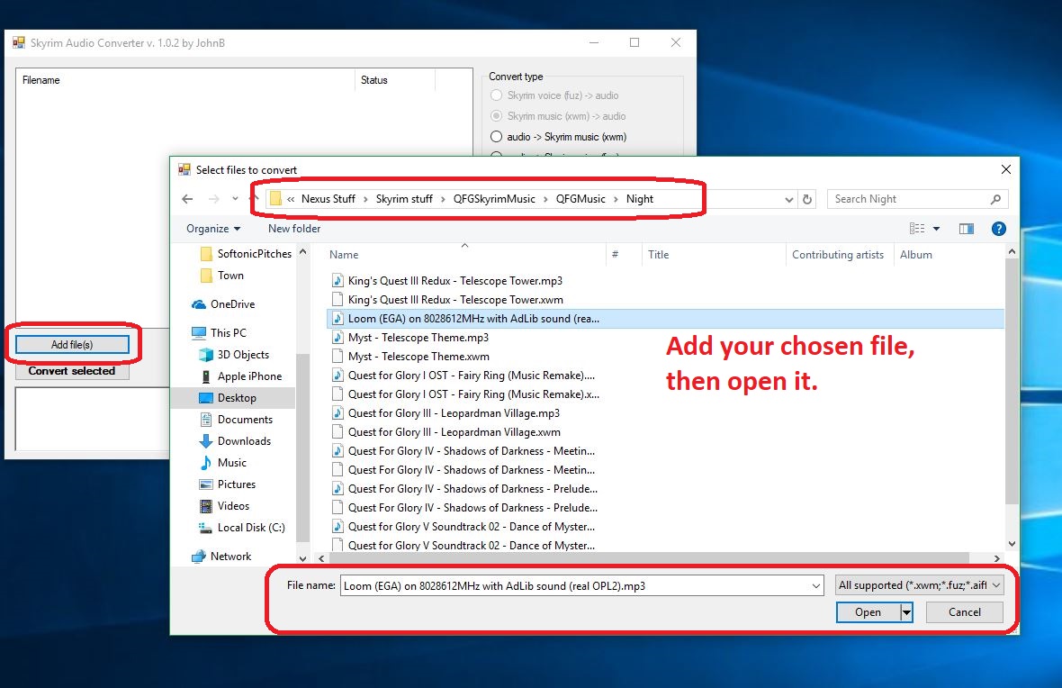 Then you convert it in the next step.