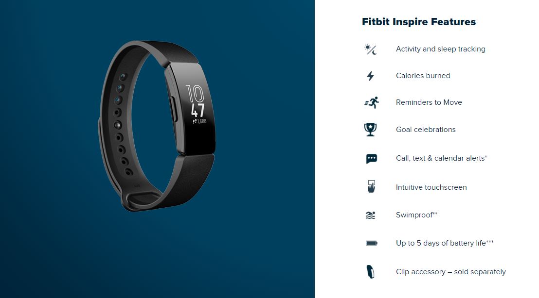 Fitbit Inspire Features