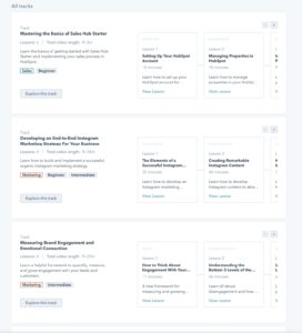 Hubspot certification tracks