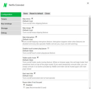 netflix extended settings 
