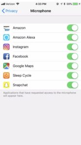 turn off microphone by app