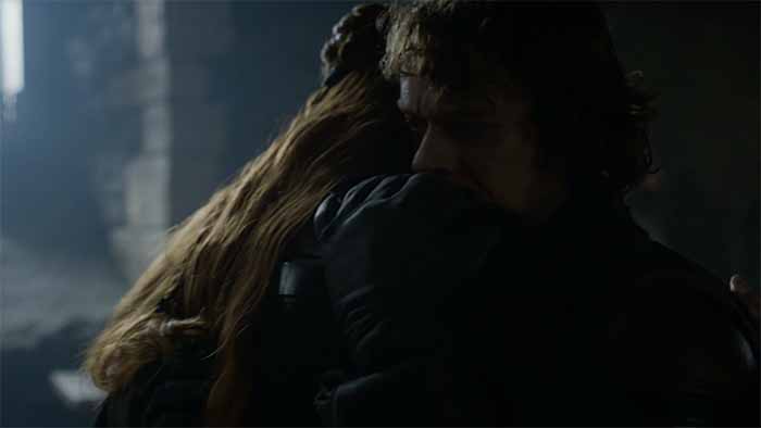 Theon hugs Sansa