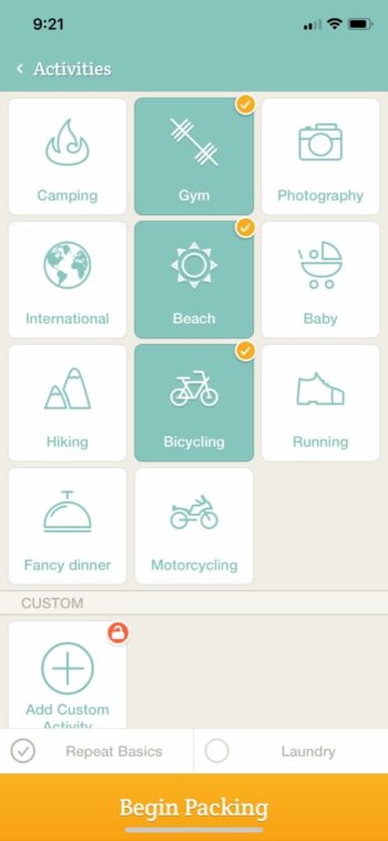 PackPoint Activities