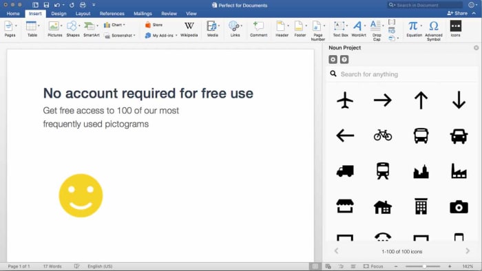 icons by noun project for word
