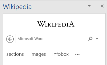 Wikipedia Word add-in